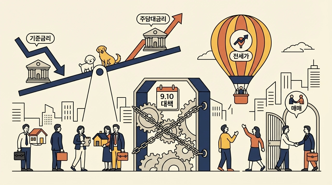 기준금리를 1%p 내렸는데, 주담대금리는 0.79%p 올랐다